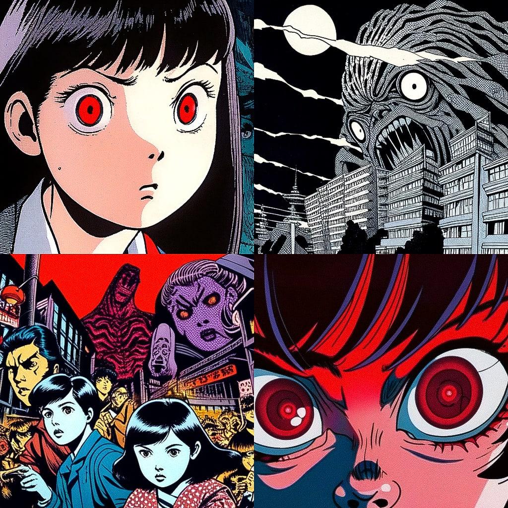 Kazuo Umezu style, Midjourney Niji 4, render 1 of 4