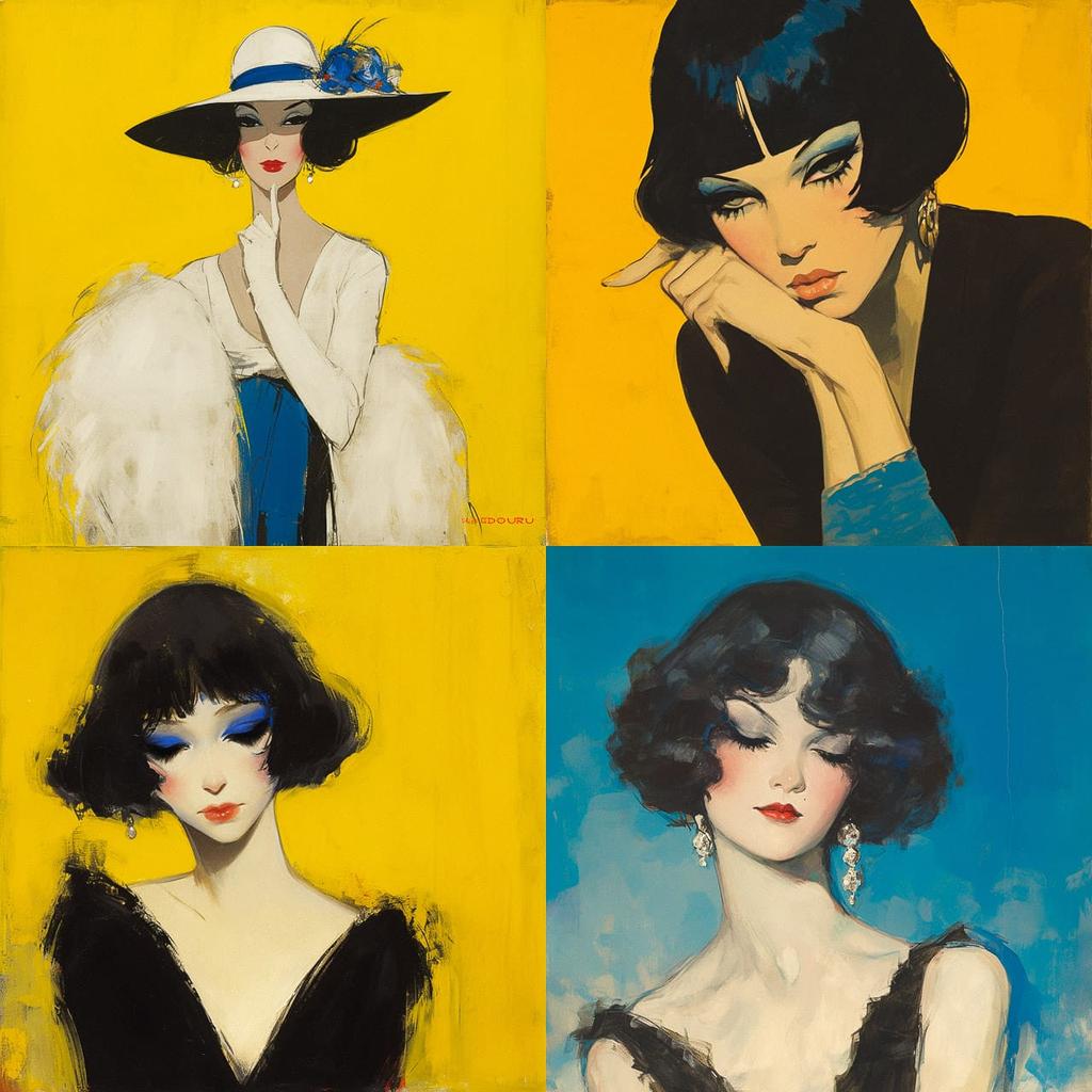Kees van Dongen style, Midjourney Niji 6, render 1 of 4