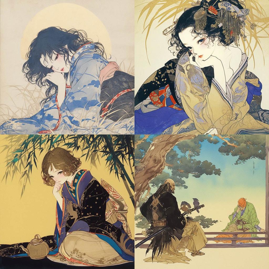 Keisai Eisen style, Midjourney Niji 6, render 1 of 4