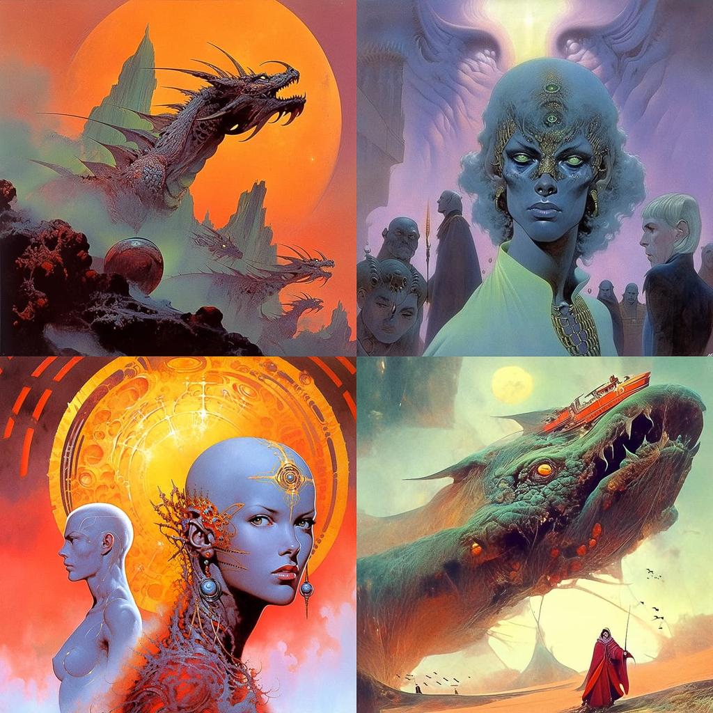 Kelly Freas style, Midjourney Niji 5, render 1 of 4