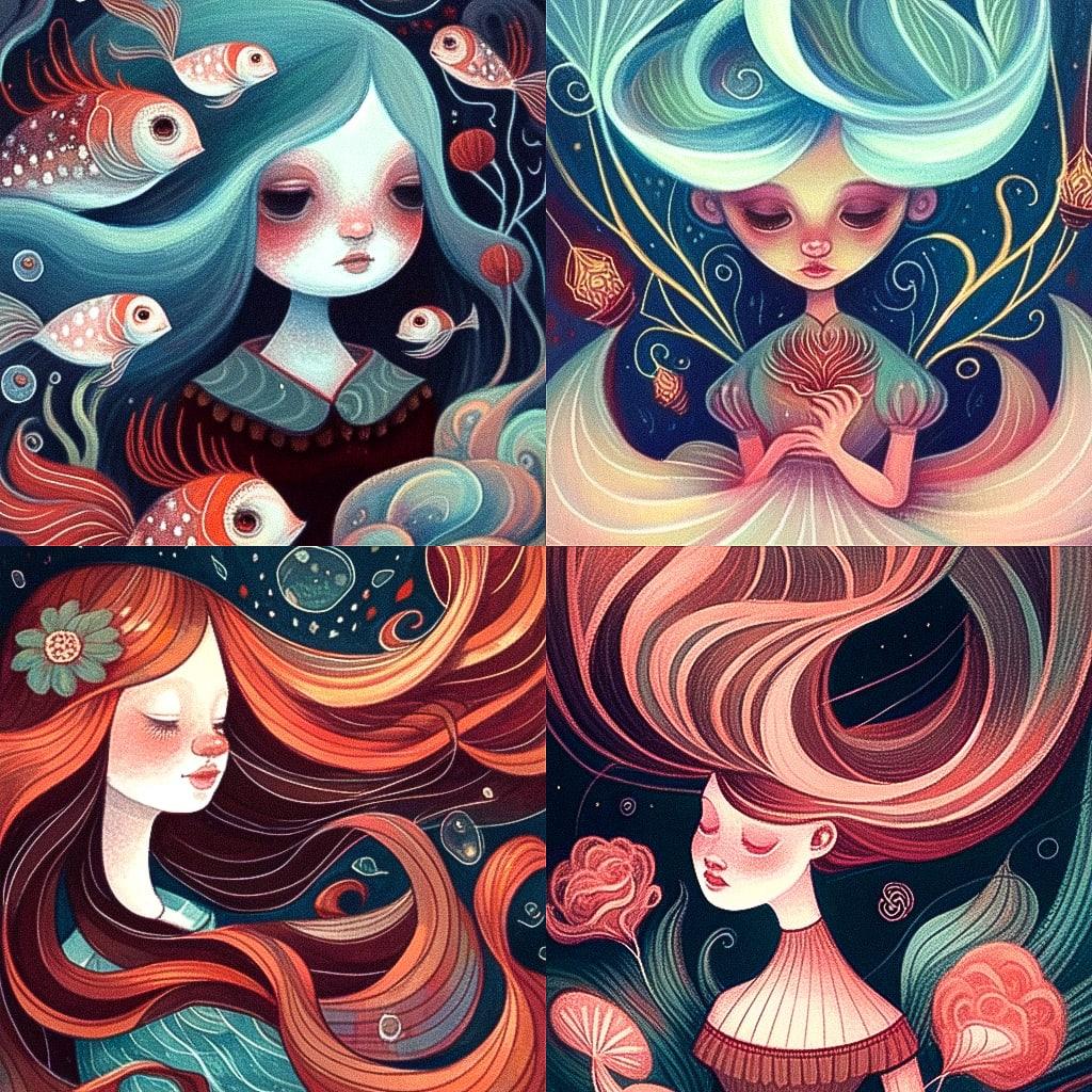 Kelly Vivanco style, Midjourney Niji 4, render 1 of 4