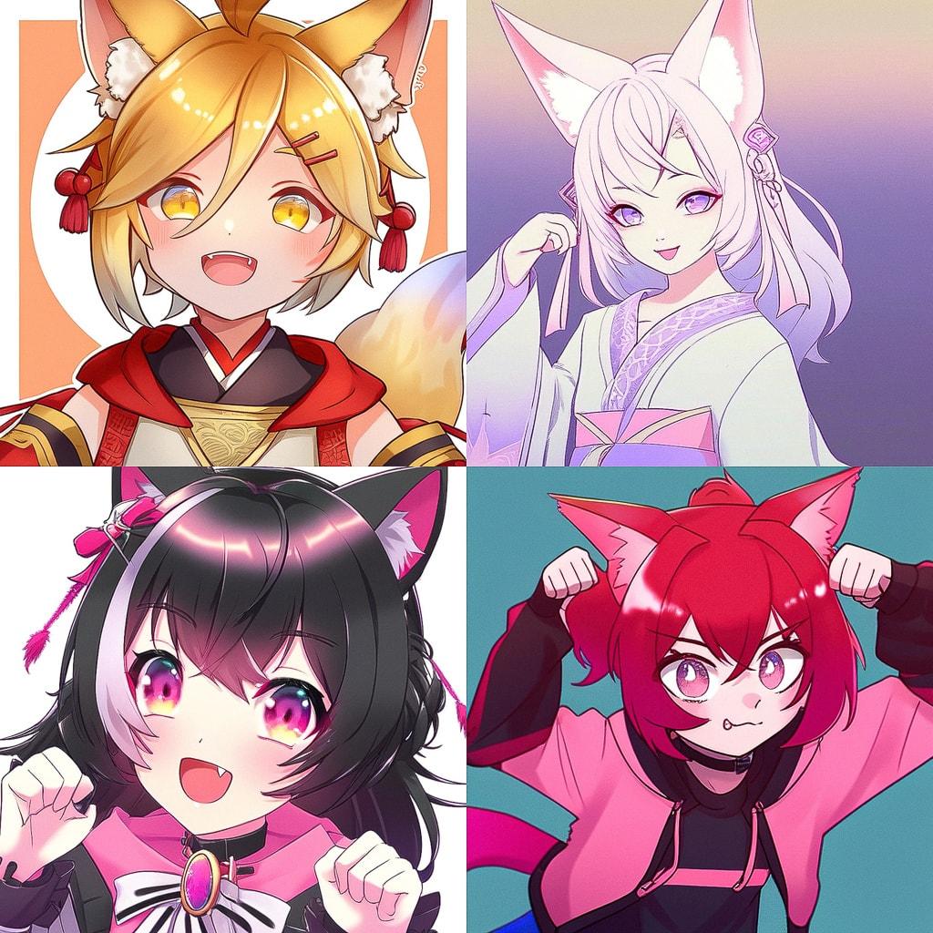 Kemonomimi anime style style, Midjourney Niji 4, render 1 of 4
