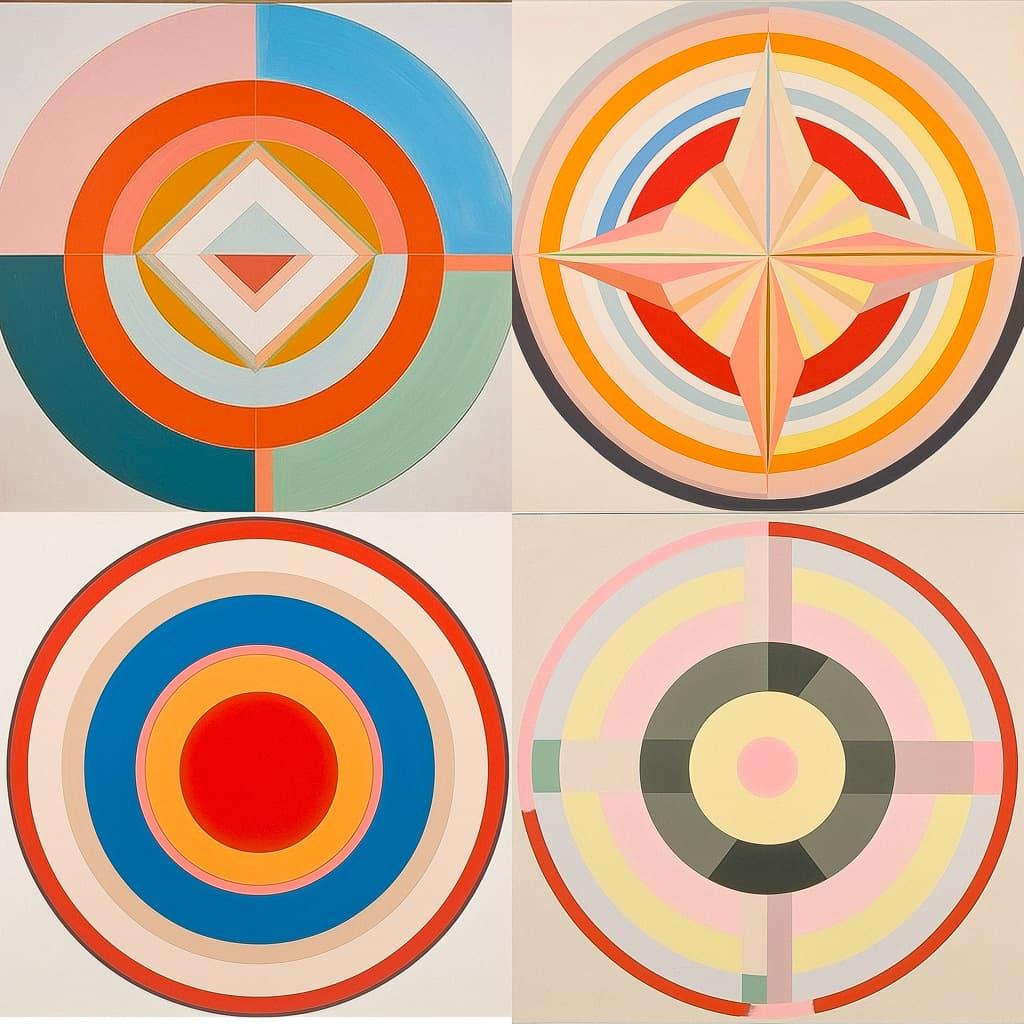 Kenneth Noland style, Midjourney Niji 5, render 1 of 4