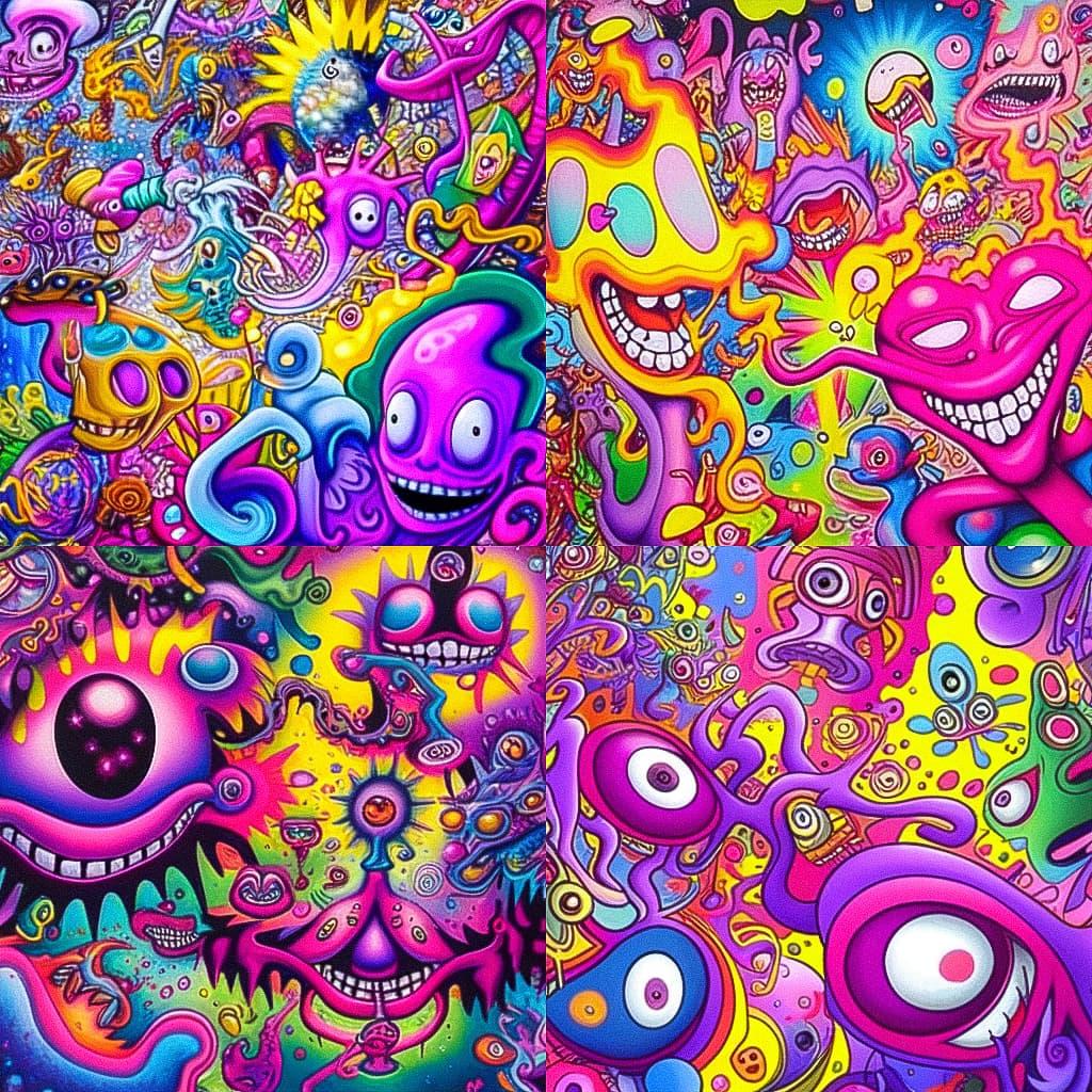Kenny Scharf style, Midjourney Niji 5, render 1 of 4