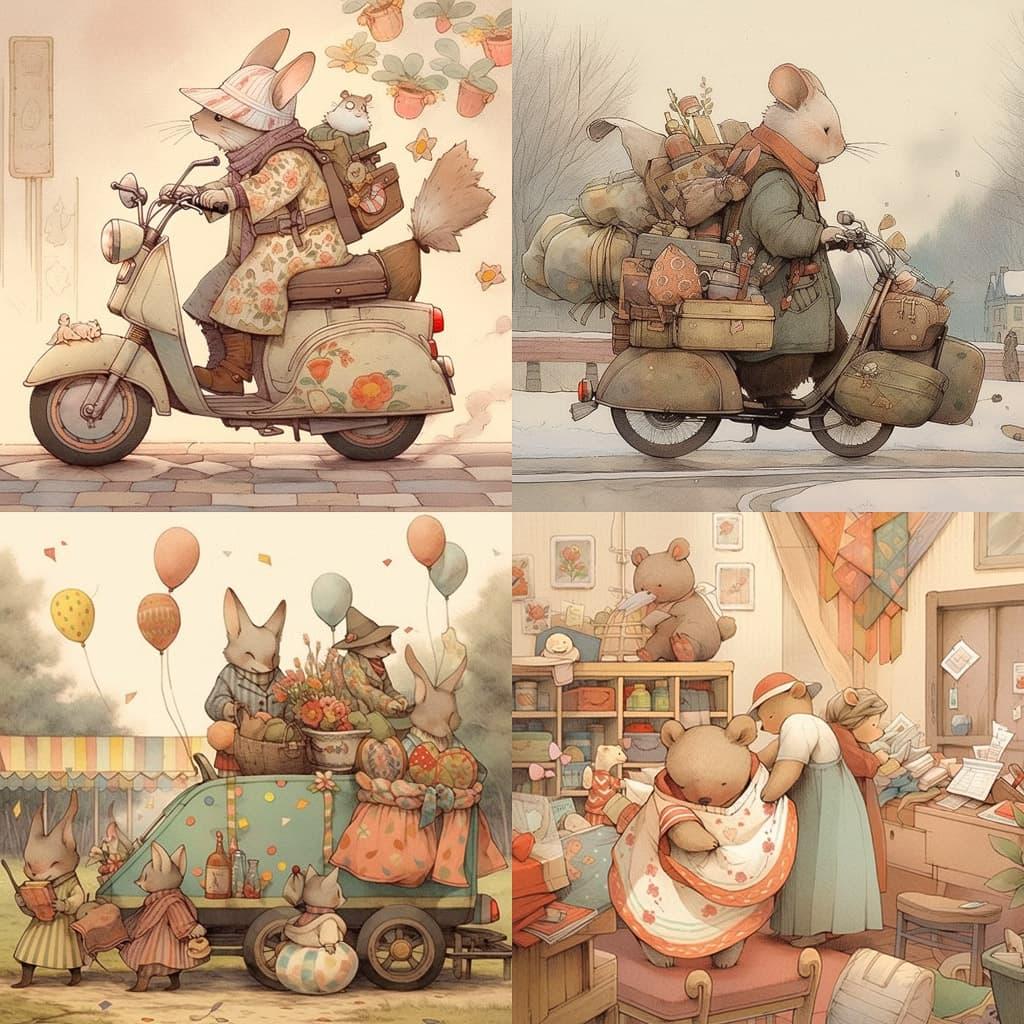 Kestutis Kasparavicius style, Midjourney Niji 5, render 1 of 4