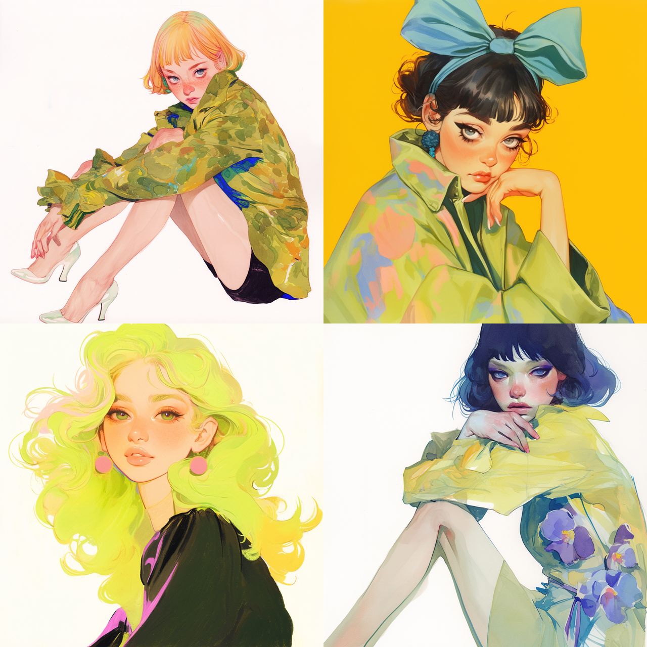 Kevin Wada style, Midjourney Niji 6, render 1 of 4