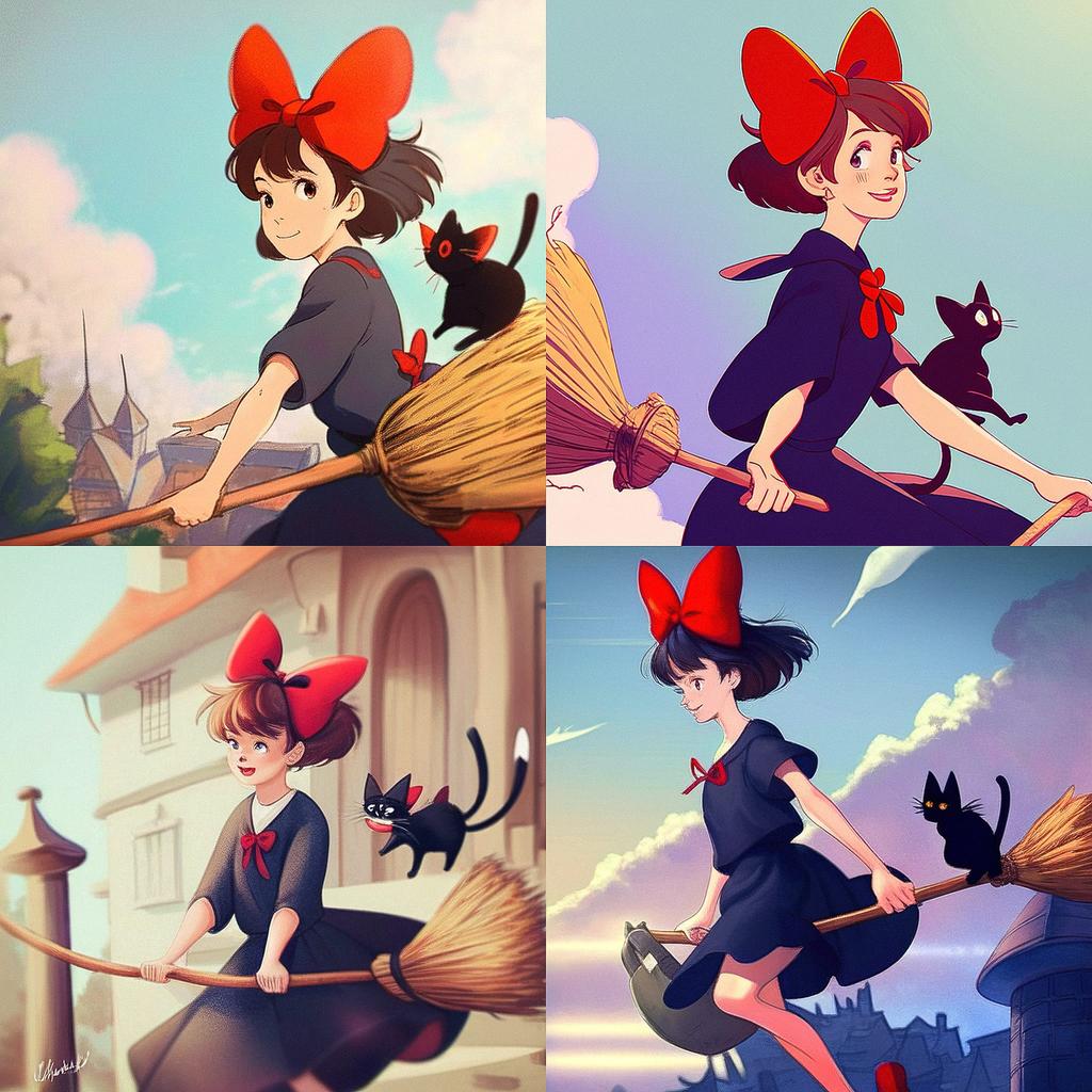 Kiki's Delivery Service style, Midjourney Niji 4, render 1 of 4