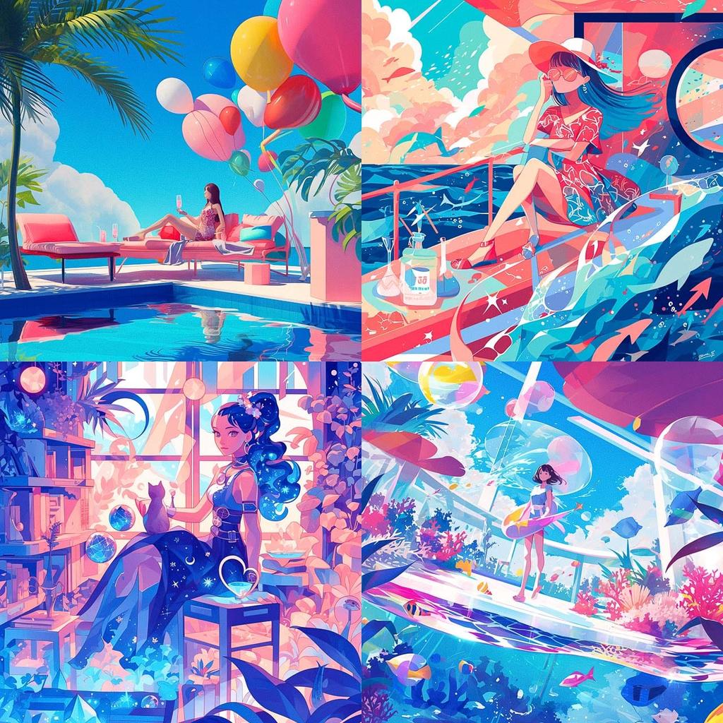 Kristina Makeeva style, Midjourney Niji 6, render 1 of 4