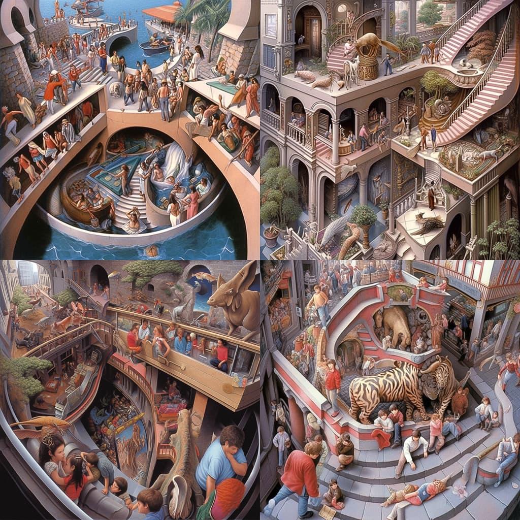 Kurt Wenner style, Midjourney Niji 5, render 1 of 4