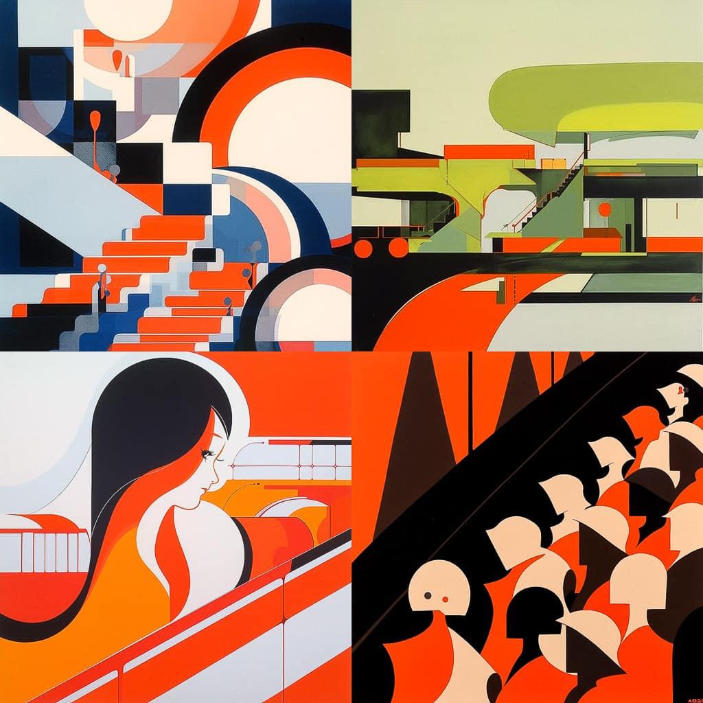 Ladislav Sutnar style, Midjourney Niji 5, render 1 of 4