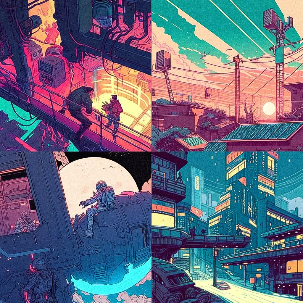 Laurie Greasley style, Midjourney Niji 4, render 1 of 4