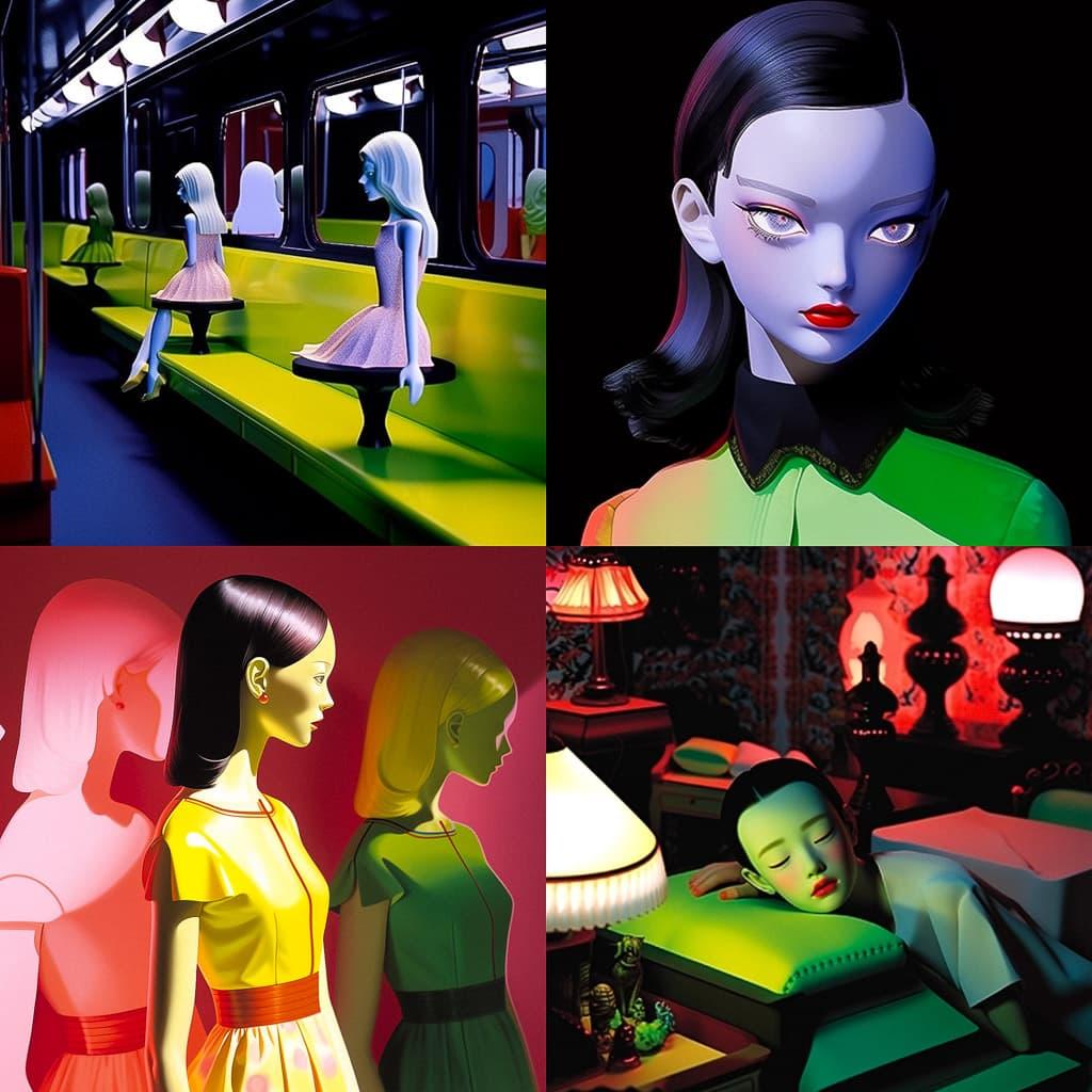 Laurie Simmons style, Midjourney Niji 5, render 1 of 4