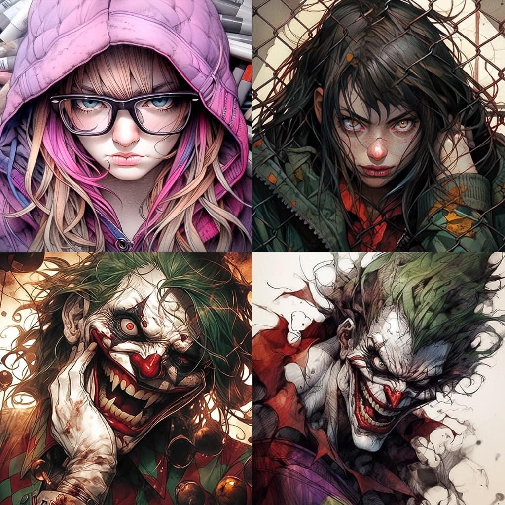 Lee Bermejo style, Midjourney Niji 5, render 1 of 4