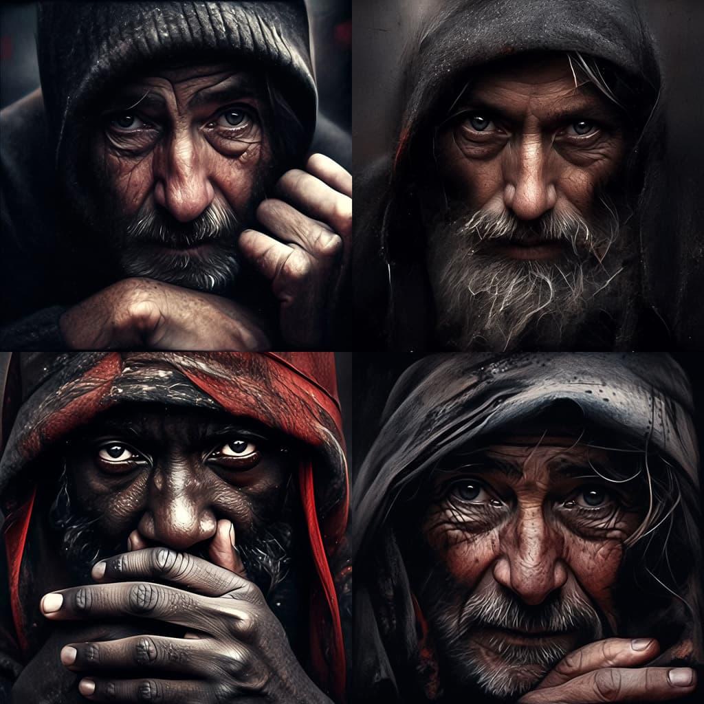 Lee Jeffries style, Midjourney Niji 5, render 1 of 4