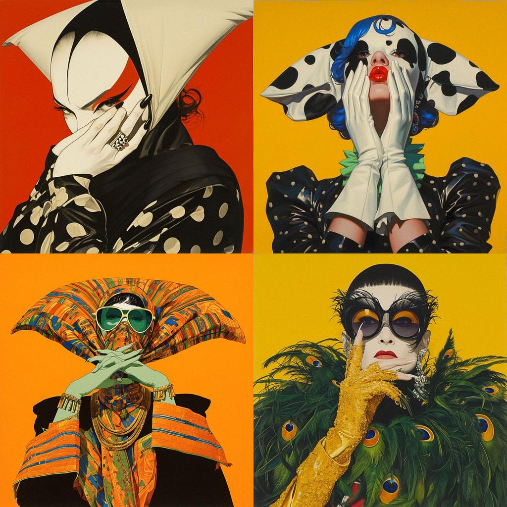 Leigh Bowery style, Midjourney Niji 6, render 1 of 4