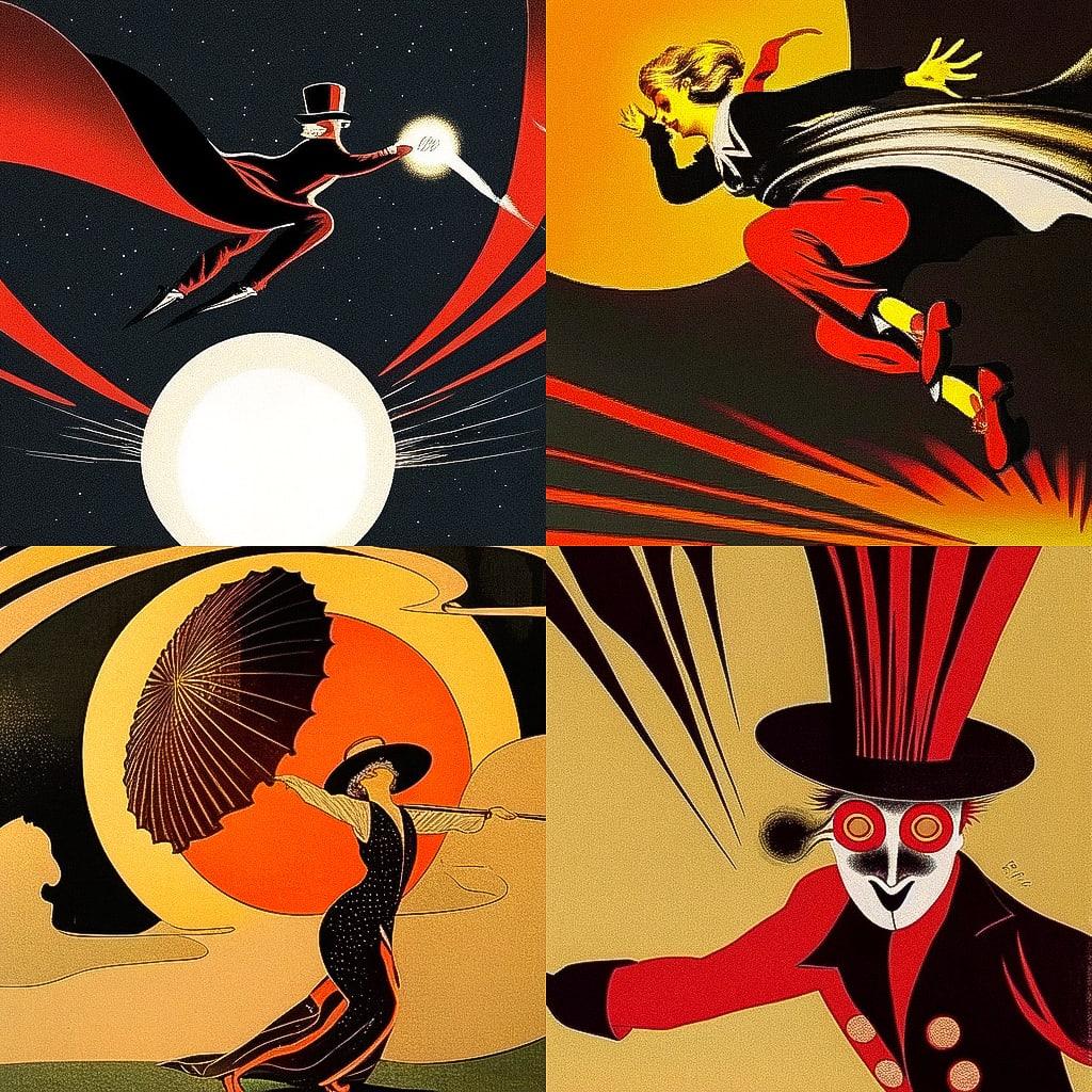 Leonetto Cappiello style, Midjourney Niji 4, render 1 of 4