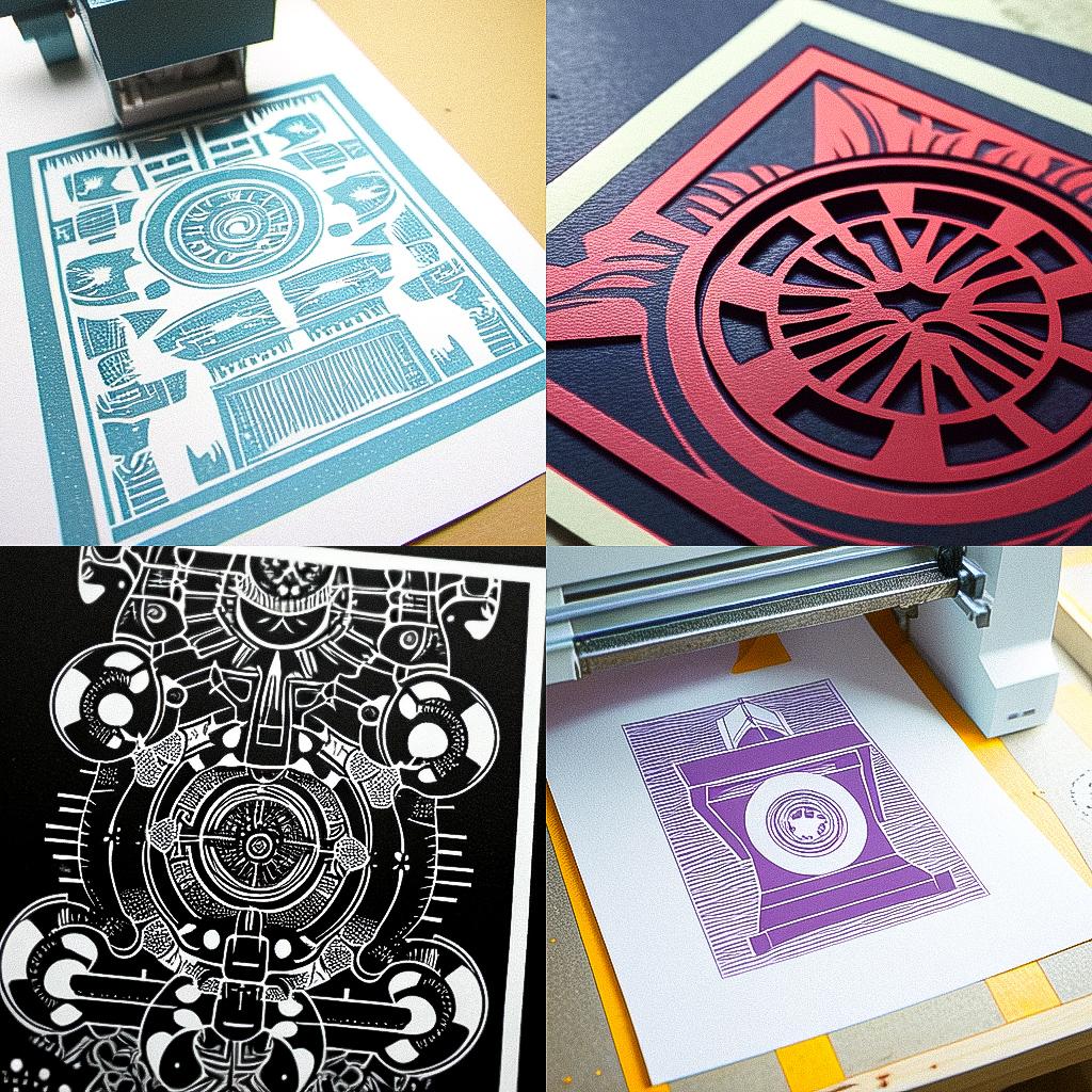 Letterpress print style, Midjourney Niji 4, render 1 of 4