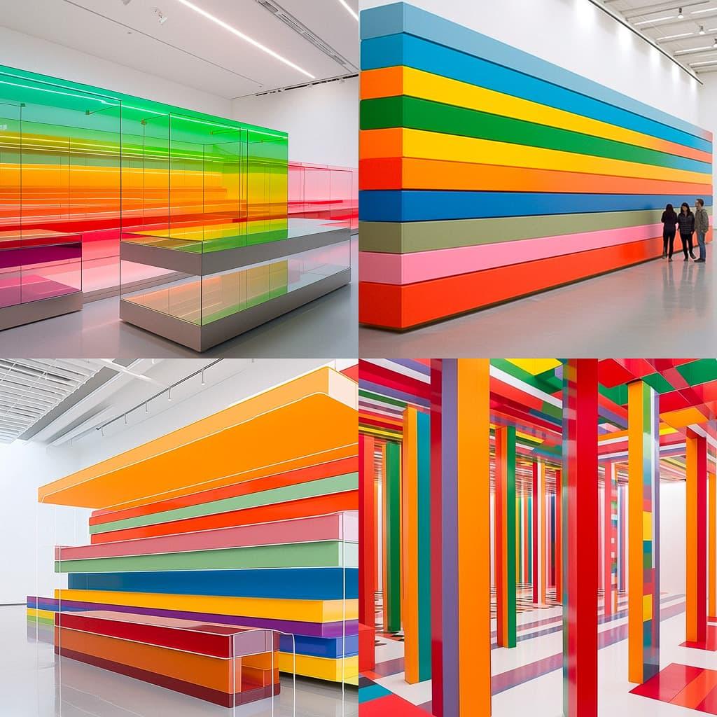 Liam Gillick style, Midjourney Niji 5, render 1 of 4