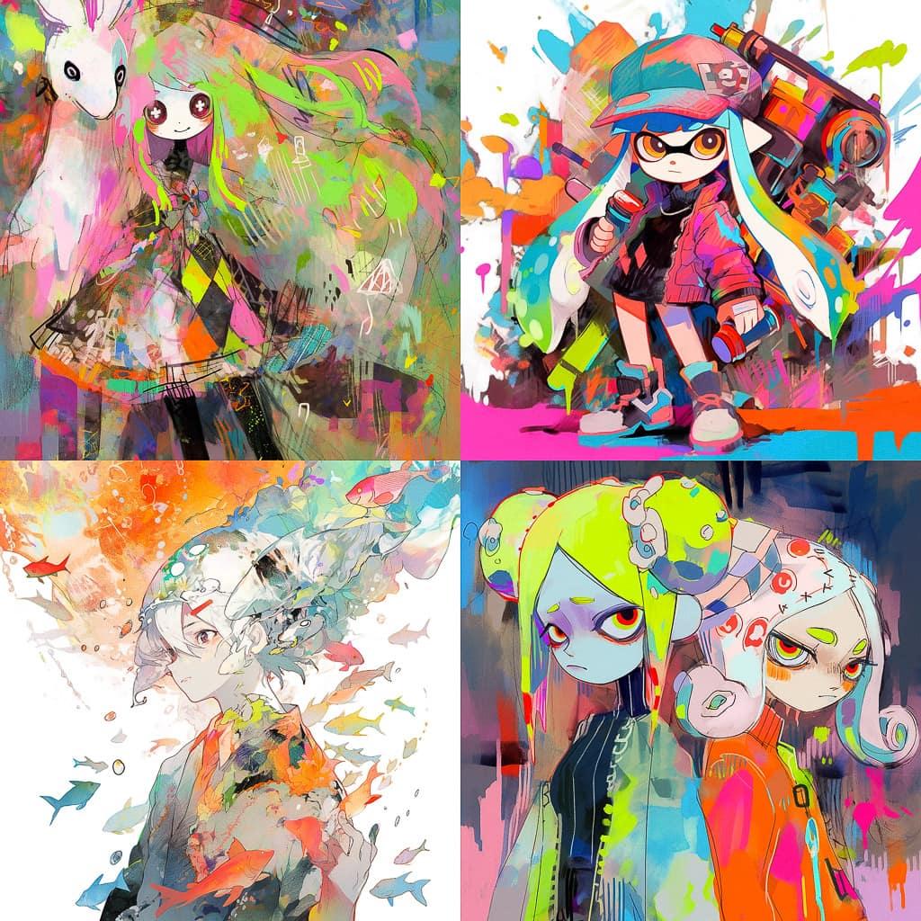 Lisa Pressman style, Midjourney Niji 5, render 1 of 4
