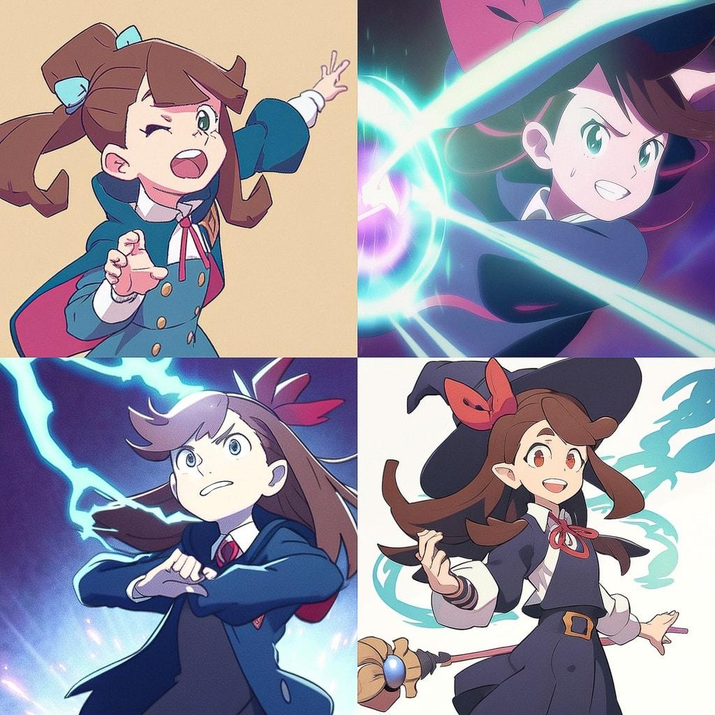 Little Witch Academia style, Midjourney Niji 4, render 1 of 4