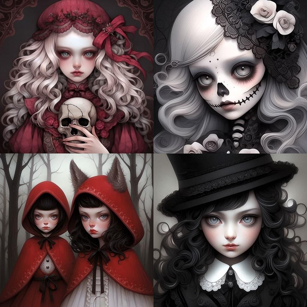 Lori Earley style, Midjourney Niji 5, render 1 of 4