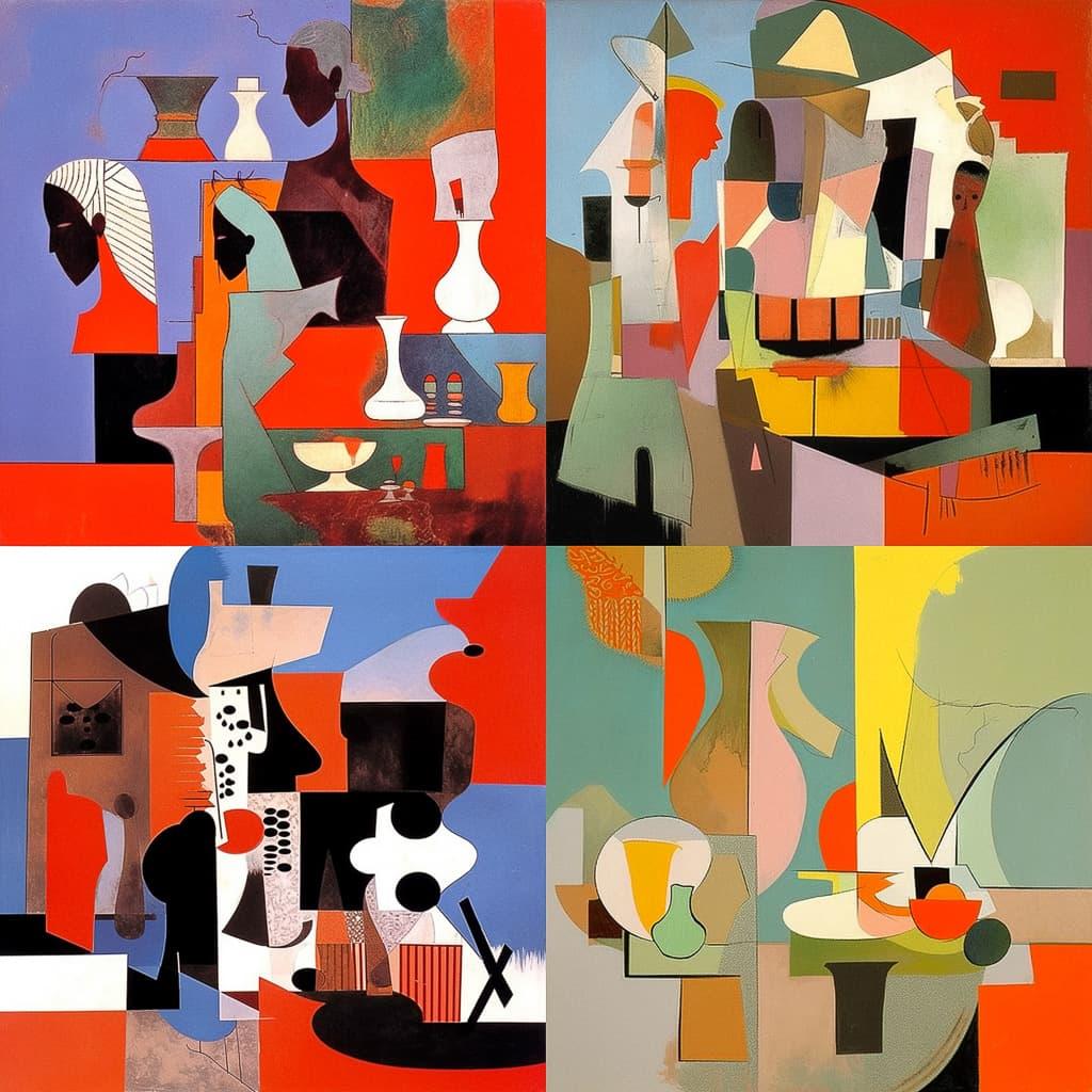 Louis Marcoussis style, Midjourney Niji 5, render 1 of 4