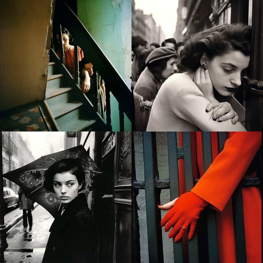 Louis Stettner style, Midjourney Niji 5, render 1 of 4
