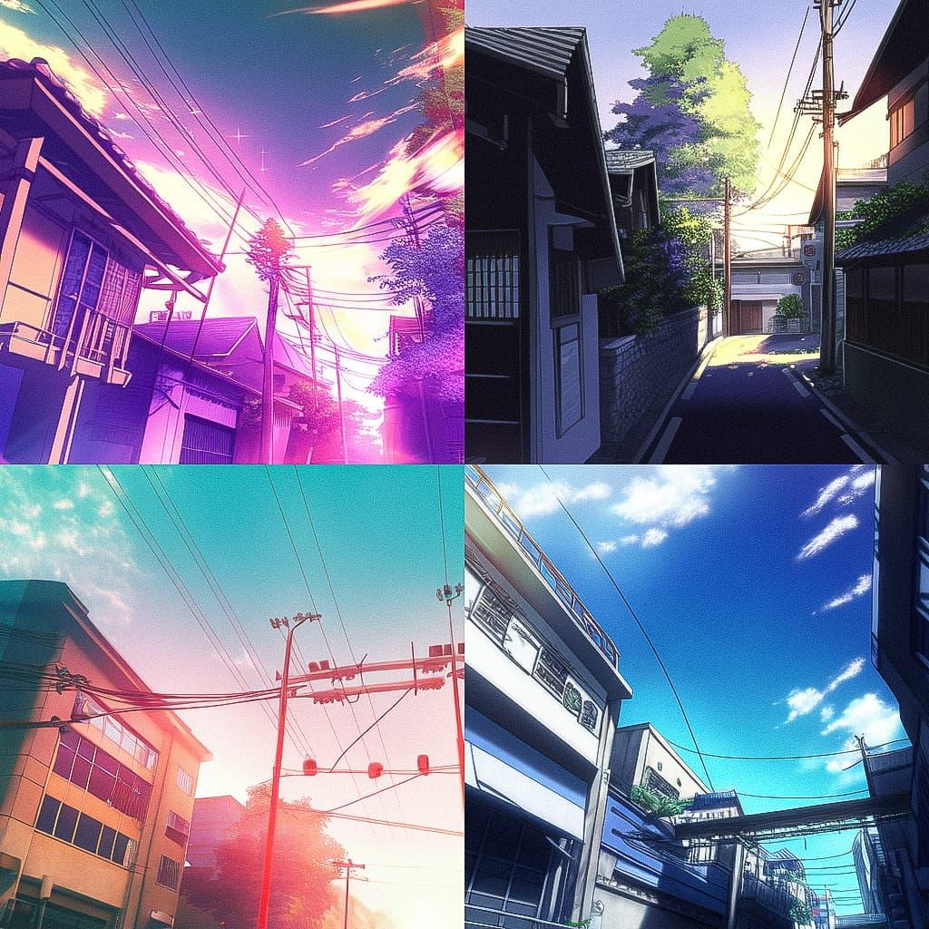 Low angle style, Midjourney Niji 5, render 1 of 4