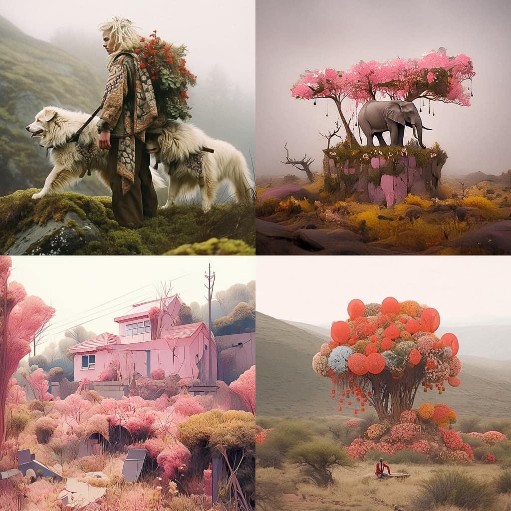 Lucas Foglia style, Midjourney Niji 5, render 1 of 4