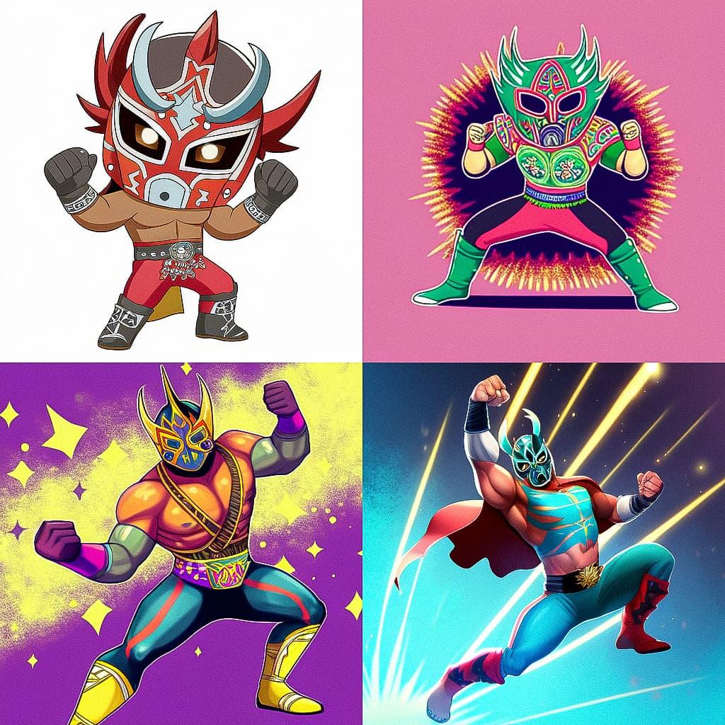Lucha libre style, Midjourney Niji 5, render 1 of 4