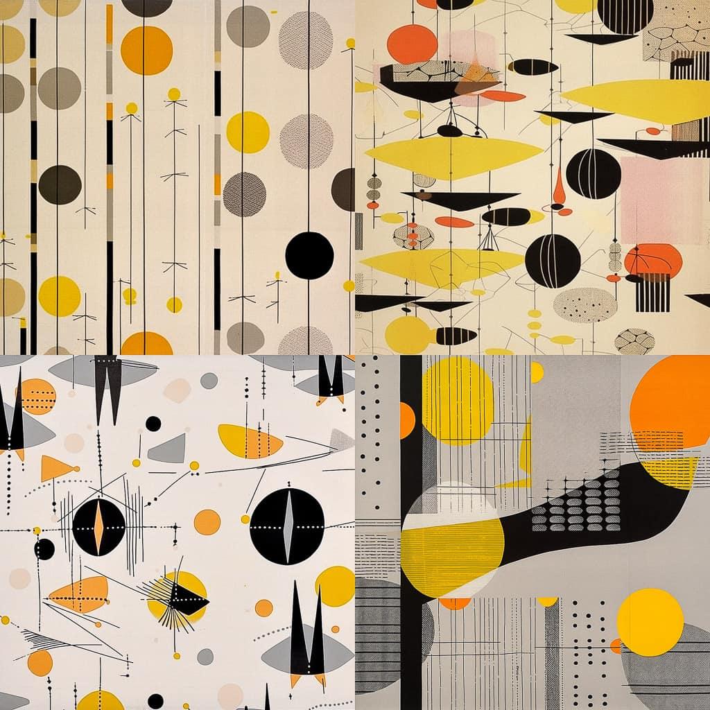 Lucienne Day style, Midjourney Niji 5, render 1 of 4