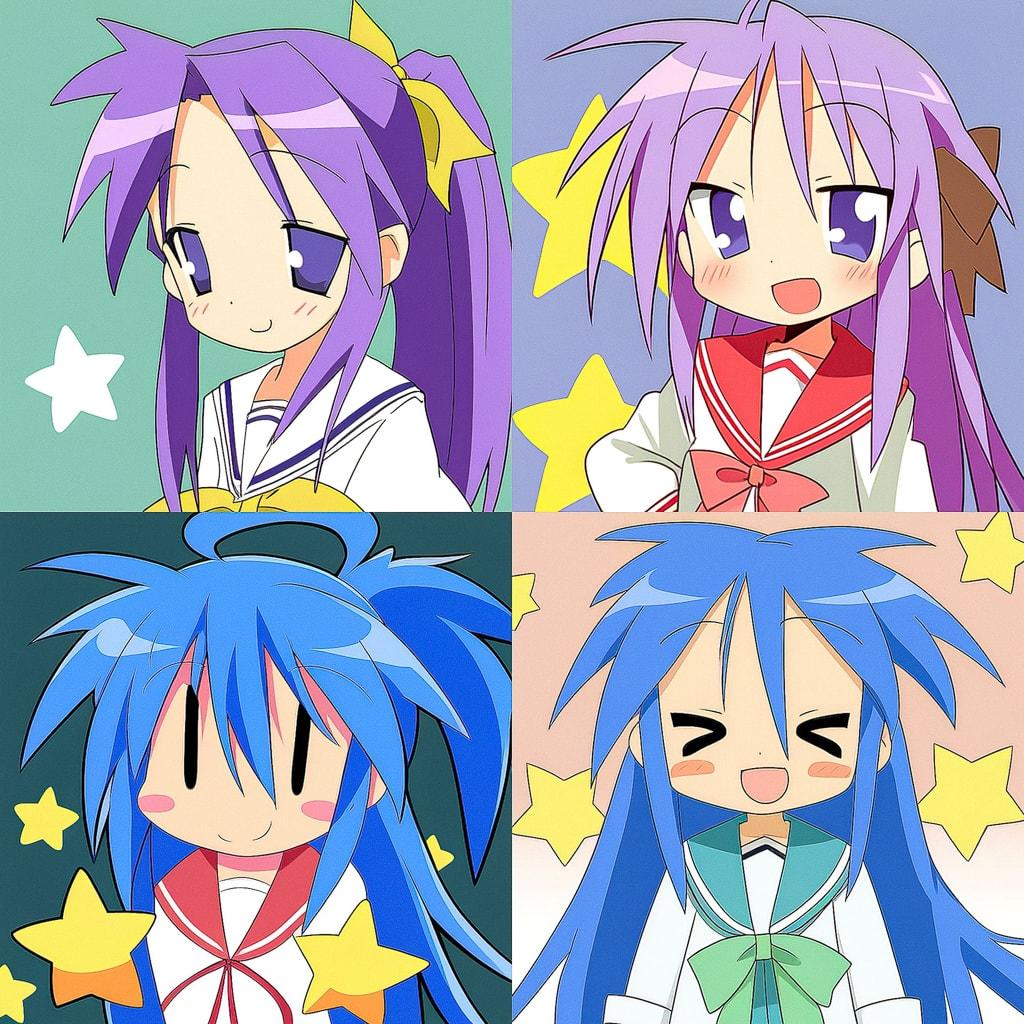 Lucky Star style, Midjourney Niji 4, render 1 of 4