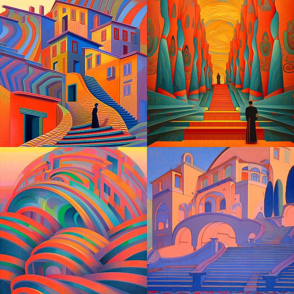 Luigi Russolo style, Midjourney Niji 5, render 1 of 4