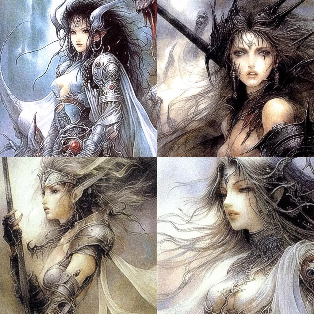 Luis Royo style, Midjourney Niji 4, render 1 of 4