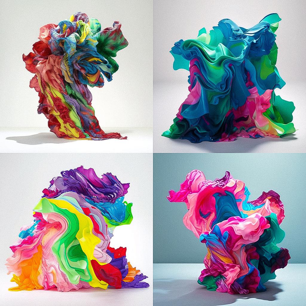 Lynda Benglis style, Midjourney Niji 4, render 1 of 4