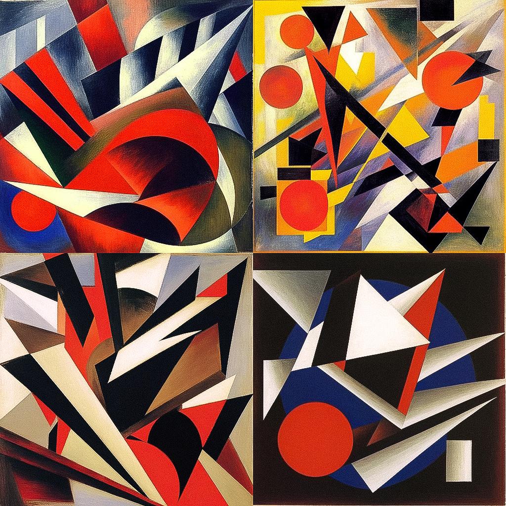 Lyubov Popova style, Midjourney Niji 4, render 1 of 4