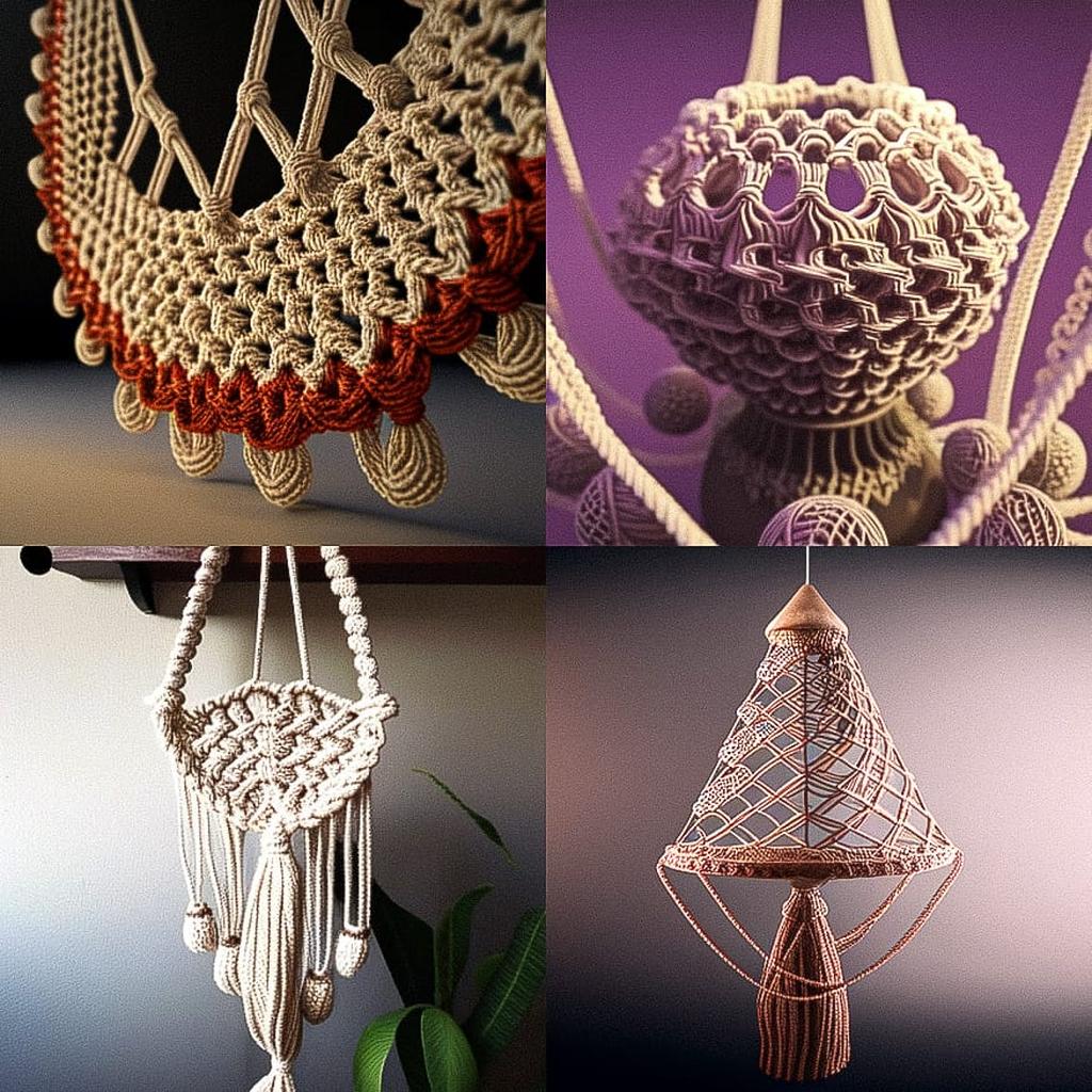 Macrame style, Midjourney Niji 4, render 1 of 4