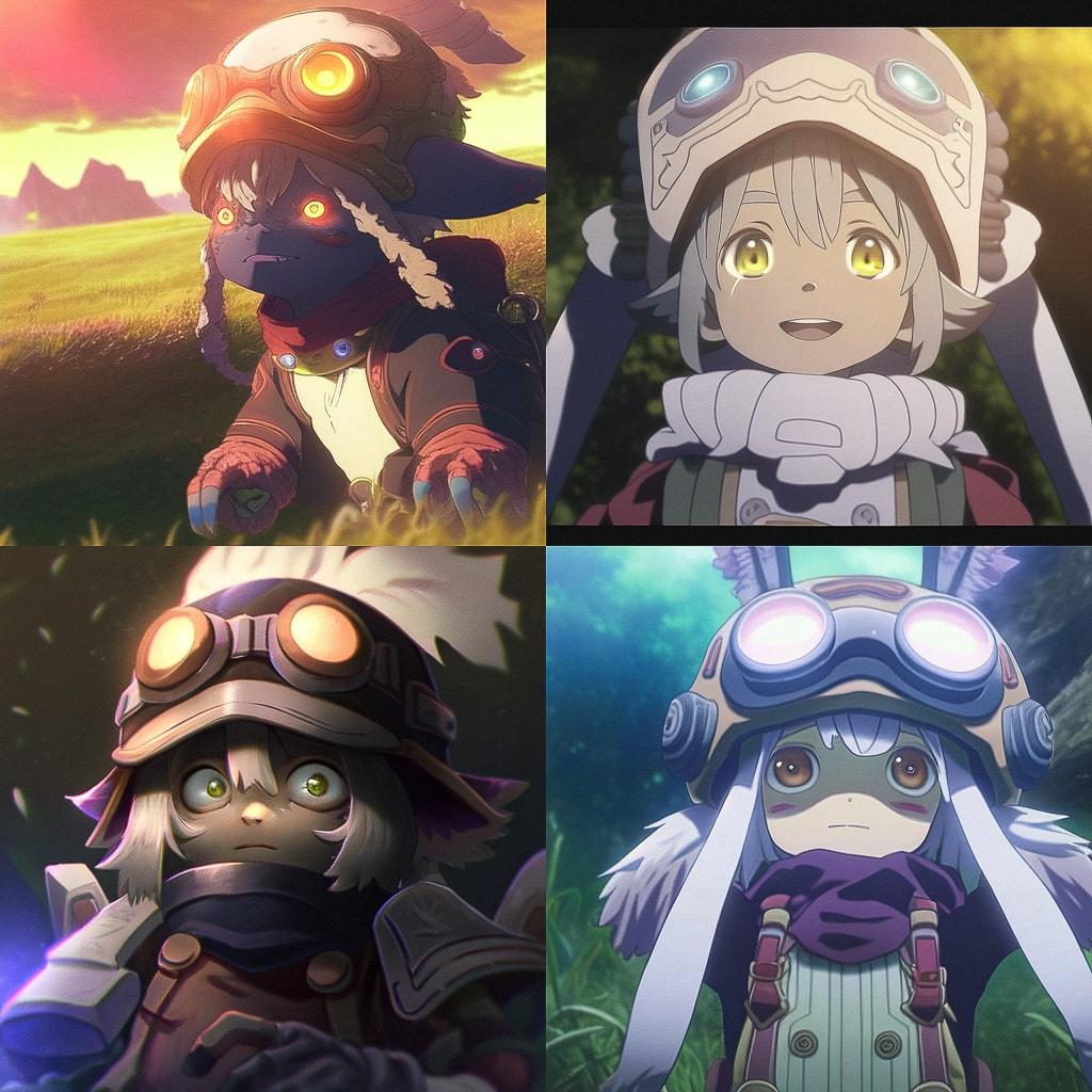 Made in Abyss style, Midjourney Niji 4, render 1 of 4