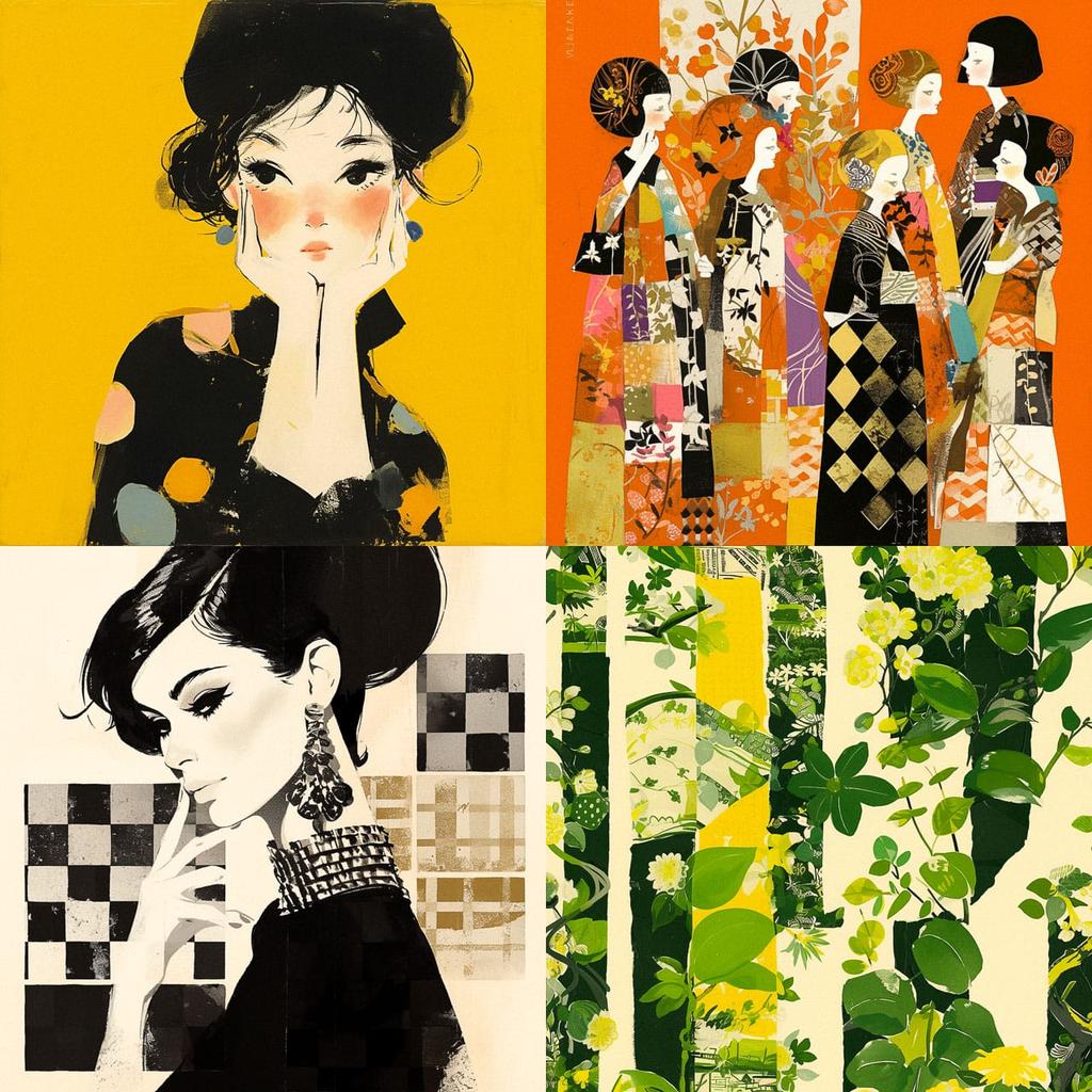 Madeline Weinrib style, Midjourney Niji 6, render 1 of 4