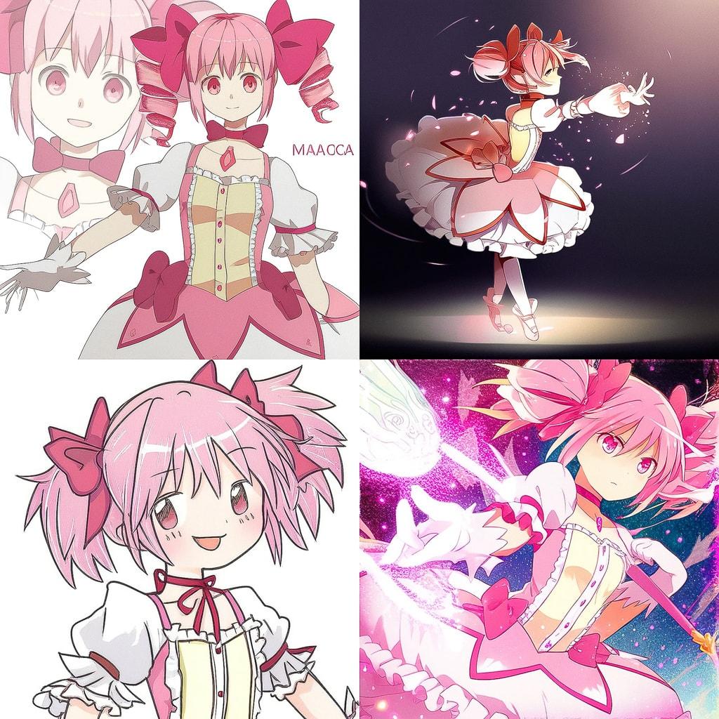 Madoka Magica style, Midjourney Niji 4, render 1 of 4