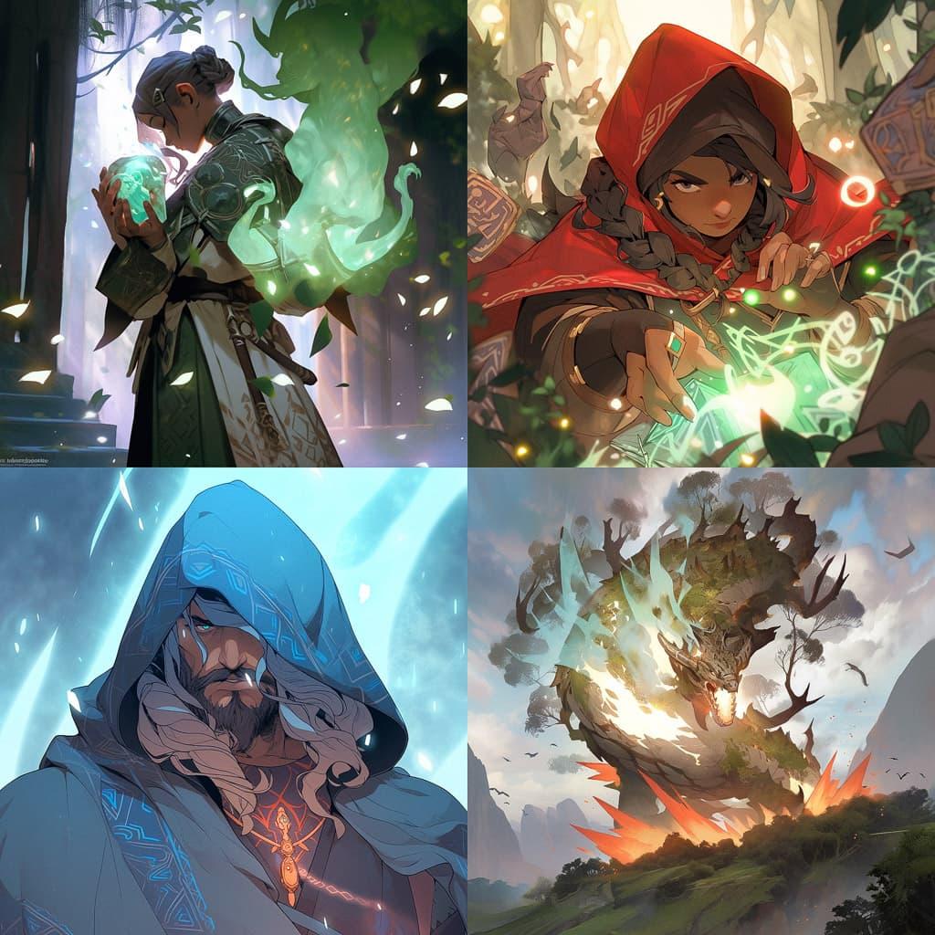 Magic: The Gathering style, Midjourney Niji 5, render 1 of 4