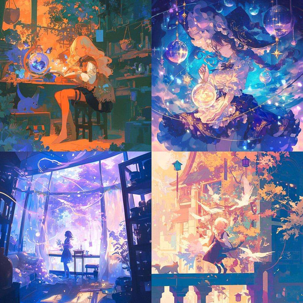 Magical atmosphere style, Midjourney Niji 6, render 1 of 4