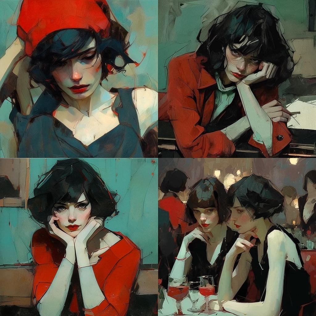 Malcolm Liepke style, Midjourney Niji 5, render 1 of 4