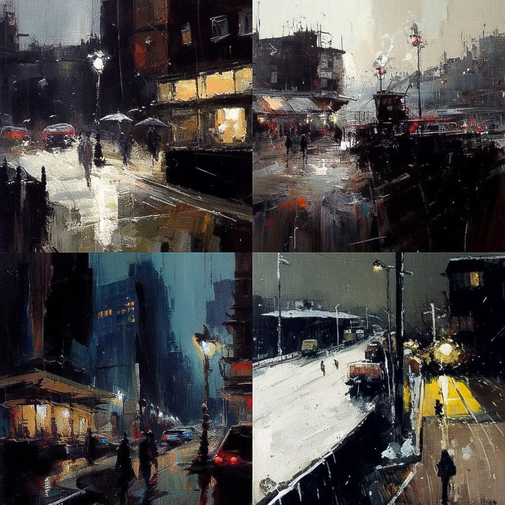 Malcolm Teasdale style, Midjourney Niji 4, render 1 of 4