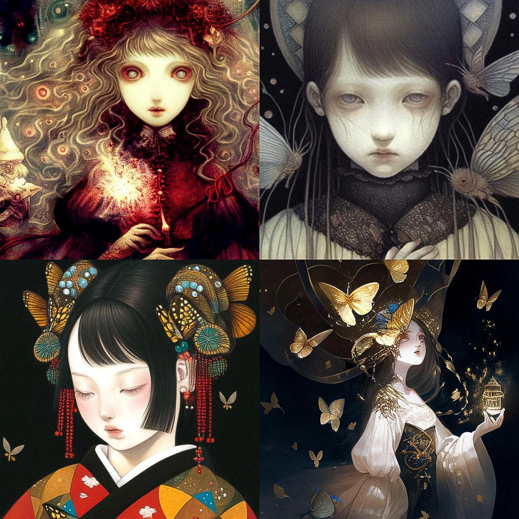 Mao Hamaguchi style, Midjourney Niji 4, render 1 of 4
