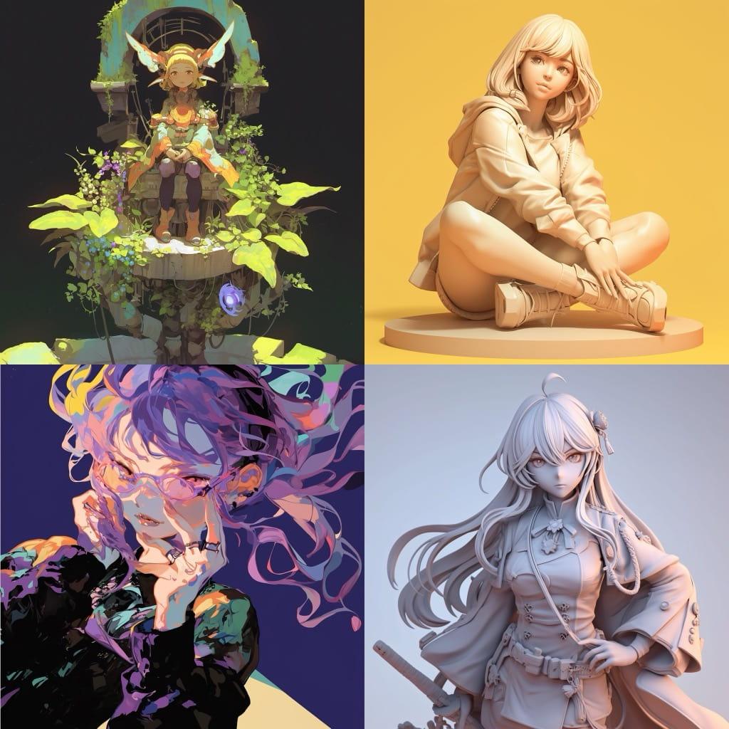 Maquette style, Midjourney Niji 6, render 1 of 4
