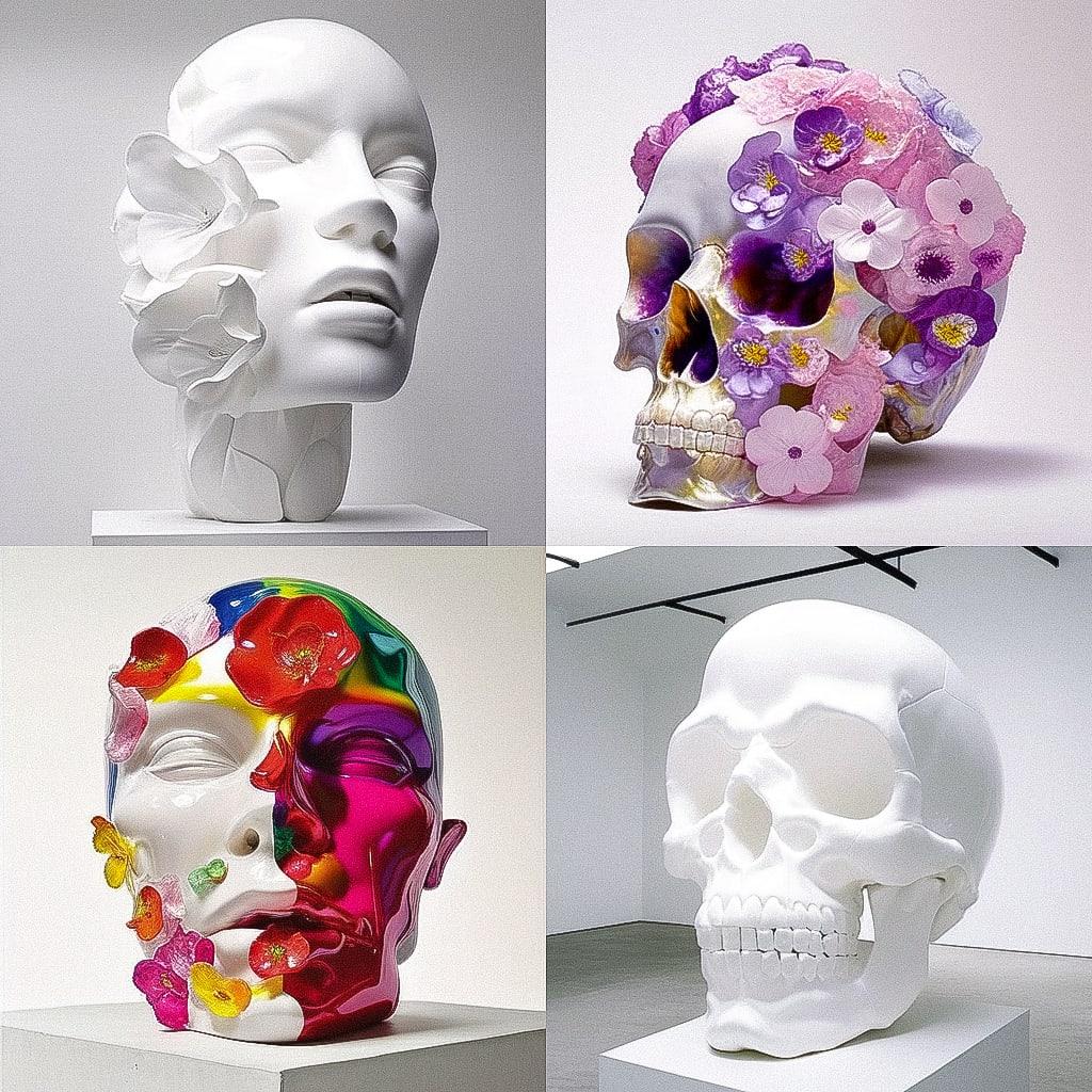 Marc Quinn style, Midjourney Niji 4, render 1 of 4