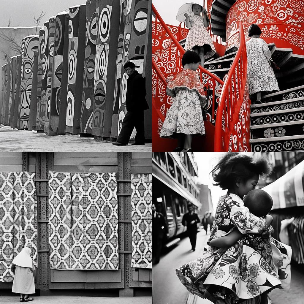 Marc Riboud style, Midjourney Niji 5, render 1 of 4