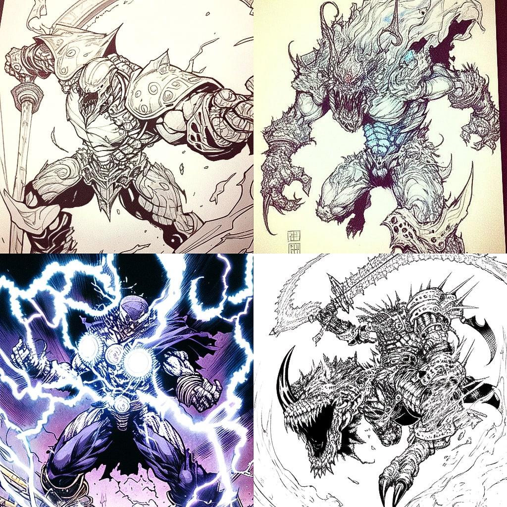 Marc Silvestri style, Midjourney Niji 4, render 1 of 4