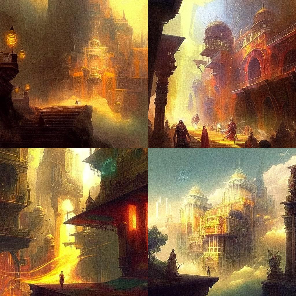 Marc Simonetti style, Midjourney Niji 4, render 1 of 4